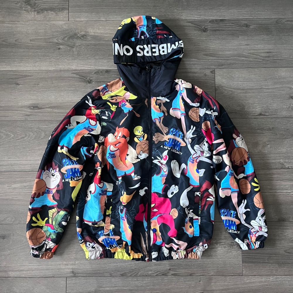 Members Only Space Jam A New Legacy Windbreaker Jacket Mens Medium MW060412